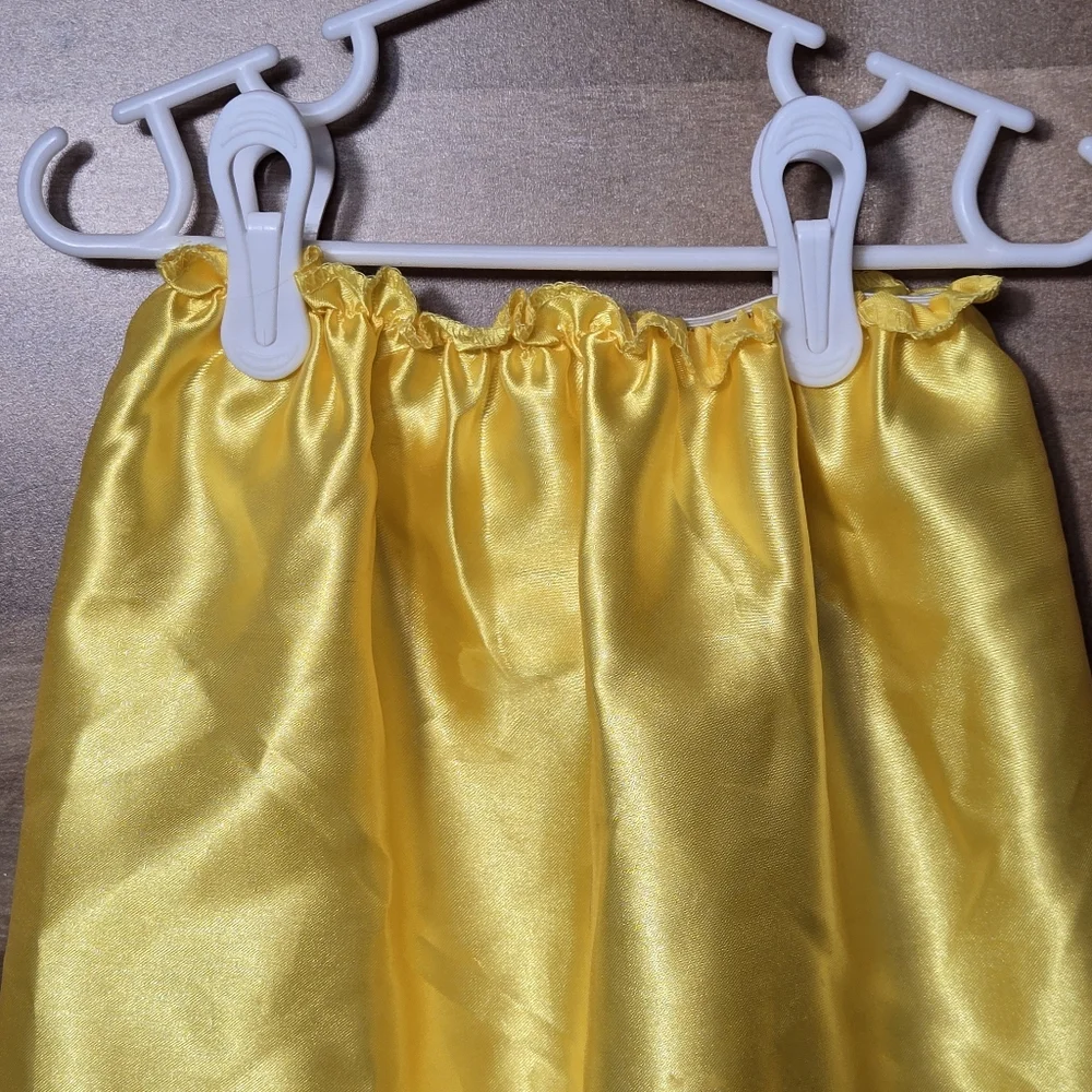 Disney Princess Belle Costume Girls Yellow 2 Piece Dress Up Set Beauty and Beast